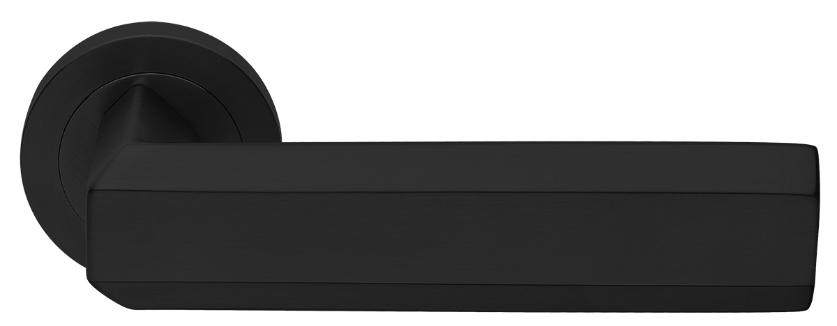 Ручка дверная HARMONY R2 NERO раздельная на круглой розетке, цвет - черный фото купить Ростов-на-Дону