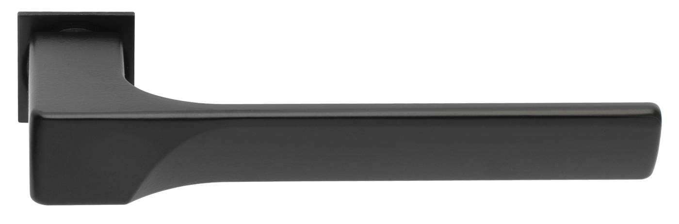 Ручка дверная FIORD-SM NERO-ST, с невидимой квадратной розеткой, цвет - черный soft-touch фото купить Ростов-на-Дону