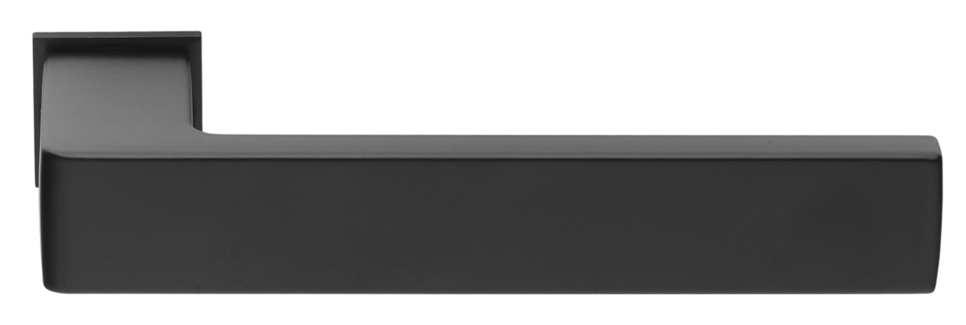 Ручка дверная HORIZONT-SM NERO-ST с невидимой квадратной розеткой, цвет - черный soft-touch фото купить Ростов-на-Дону