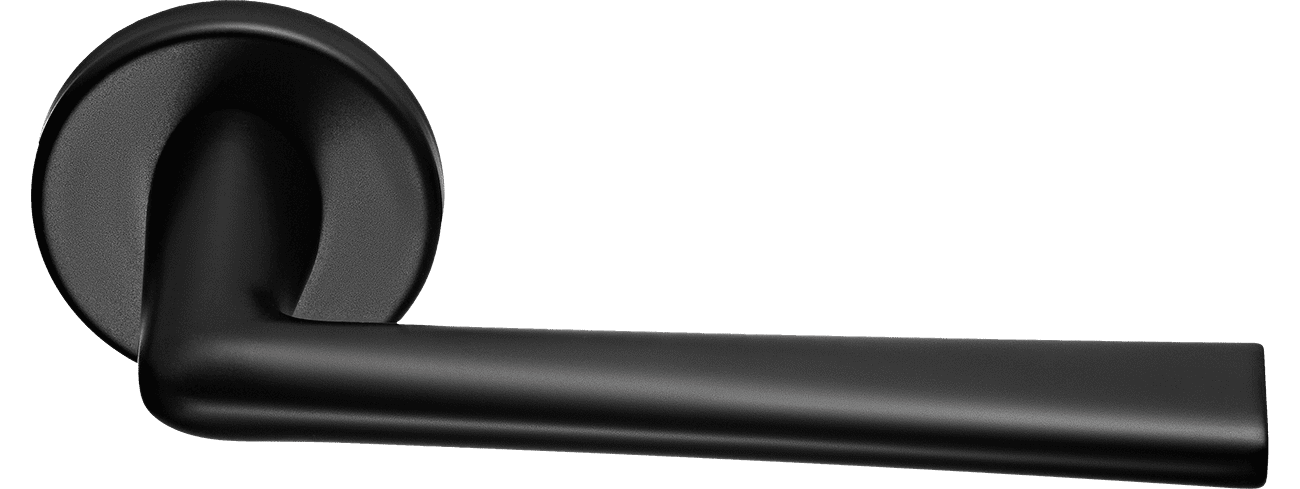 Ручка дверная THE FORCE R5 NERO-ST на круглой розетке, цвет - черный soft-touch фото купить Ростов-на-Дону