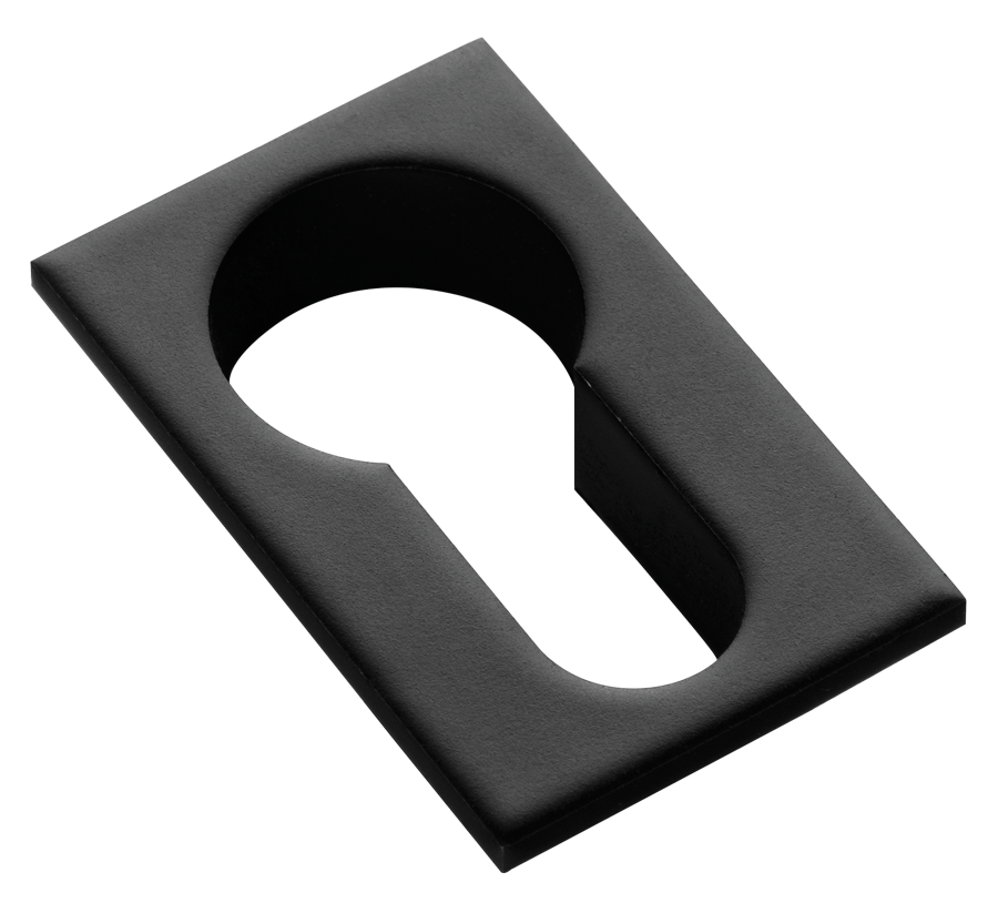 Накладка на евроцилиндр LUX-KH-SM NERO-ST квадратная невидимая, цвет - черный soft-touch фото купить Ростов-на-Дону