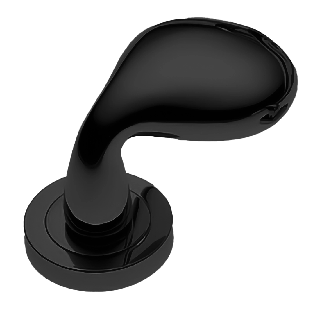 Ручка дверная SIENA-2 R2 NERO раздельная на круглой розетке, цвет - черный фото купить Ростов-на-Дону