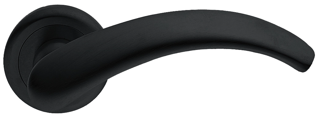 Ручка дверная ARCH R4 NERO раздельная на круглой розетке, цвет - черный фото купить Ростов-на-Дону