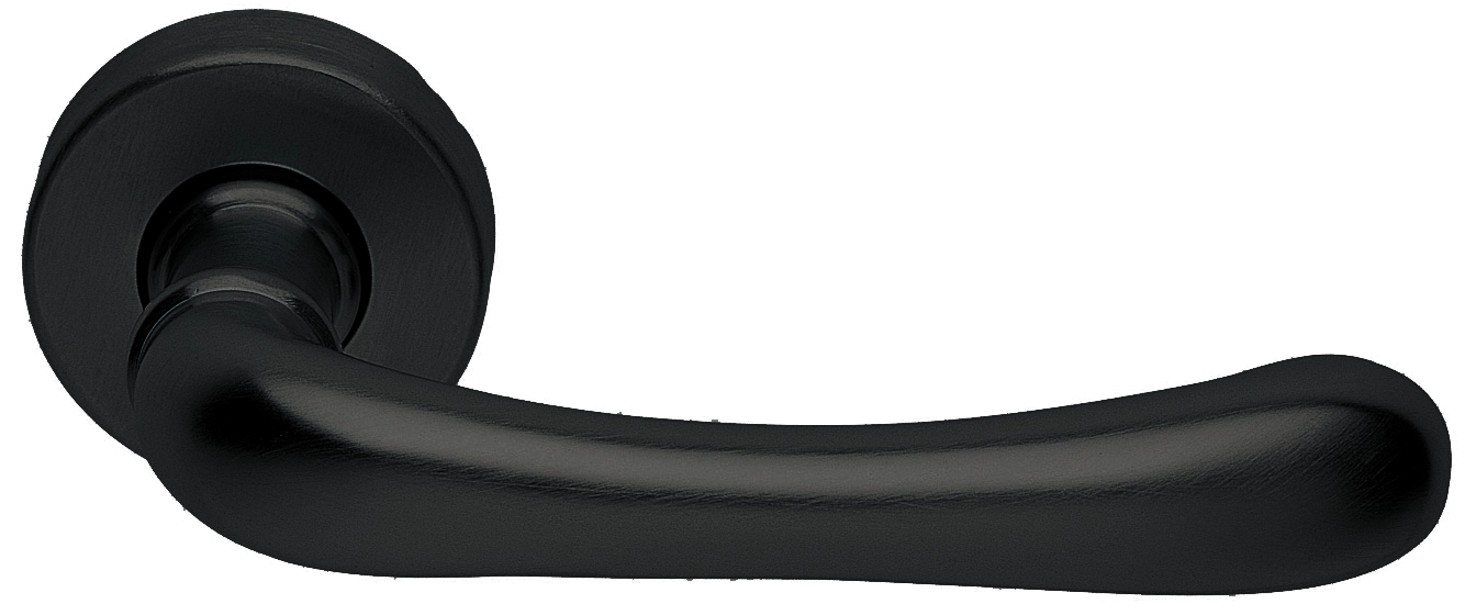 Ручка дверная RING R3-E NERO раздельная на круглой розетке, цвет - черный фото купить Ростов-на-Дону