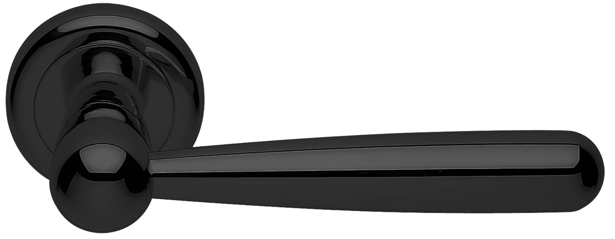 Ручка дверная PINOKKIO R4 NERO раздельная на круглой розетке, цвет - черный фото купить Ростов-на-Дону