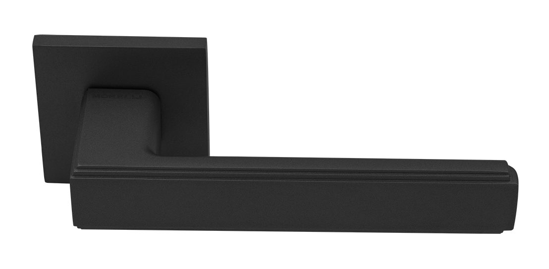 Ручка дверная MH-64-S6 BL STEPS на квадратной розетке 6 мм, цвет черный фото купить Ростов-на-Дону