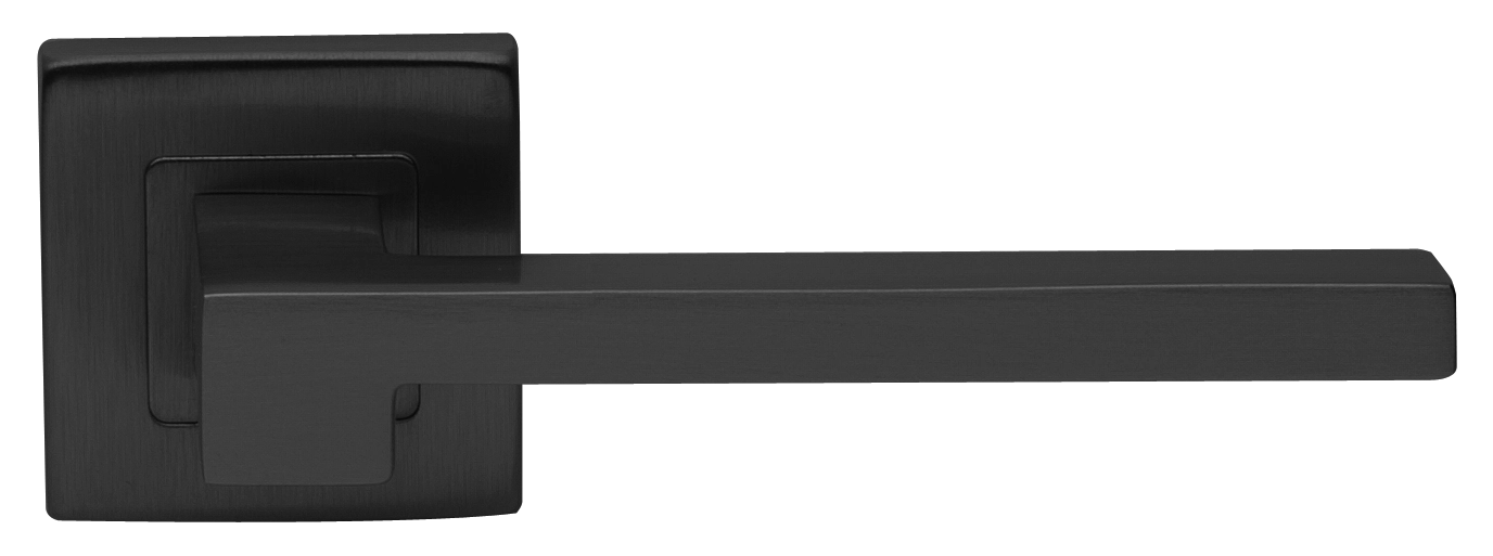 Ручка дверная STONE S3 NERO раздельная на квадратной розетке, цвет - черный фото купить в Ростове-на-Дону