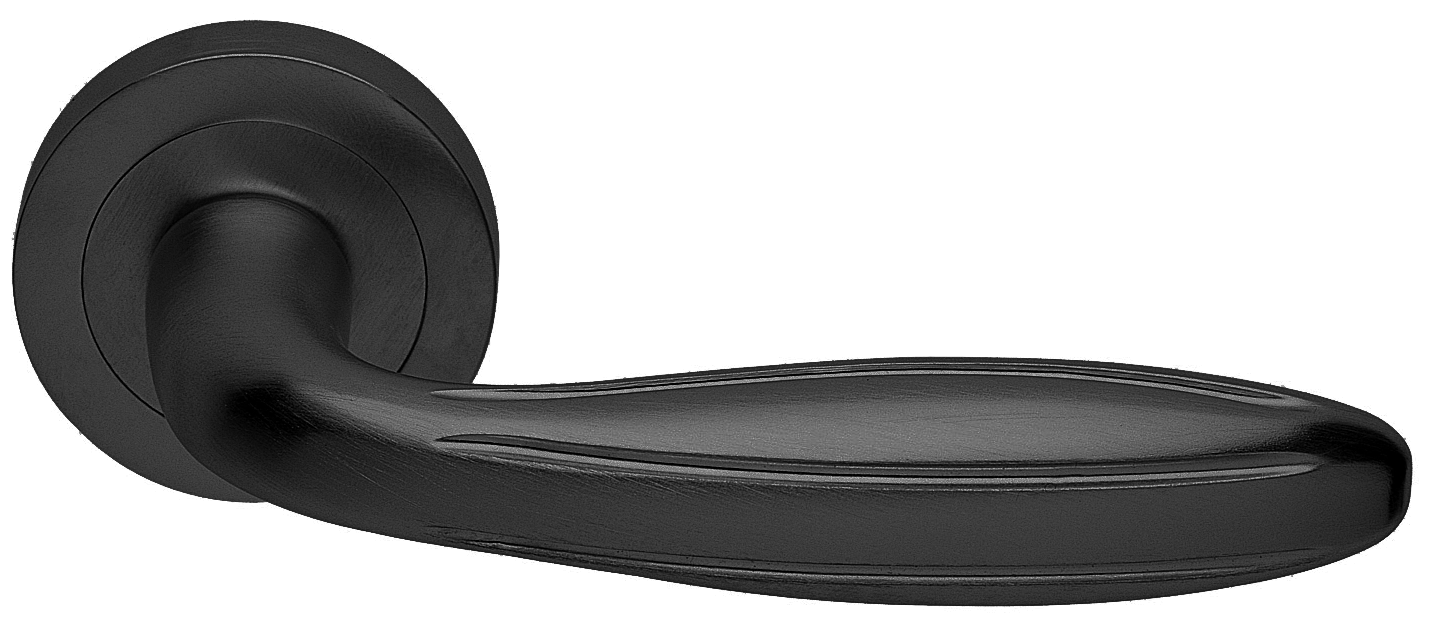 Ручка дверная BUD R2 NERO раздельная на круглой розетке, цвет - черный фото купить в Ростове-на-Дону