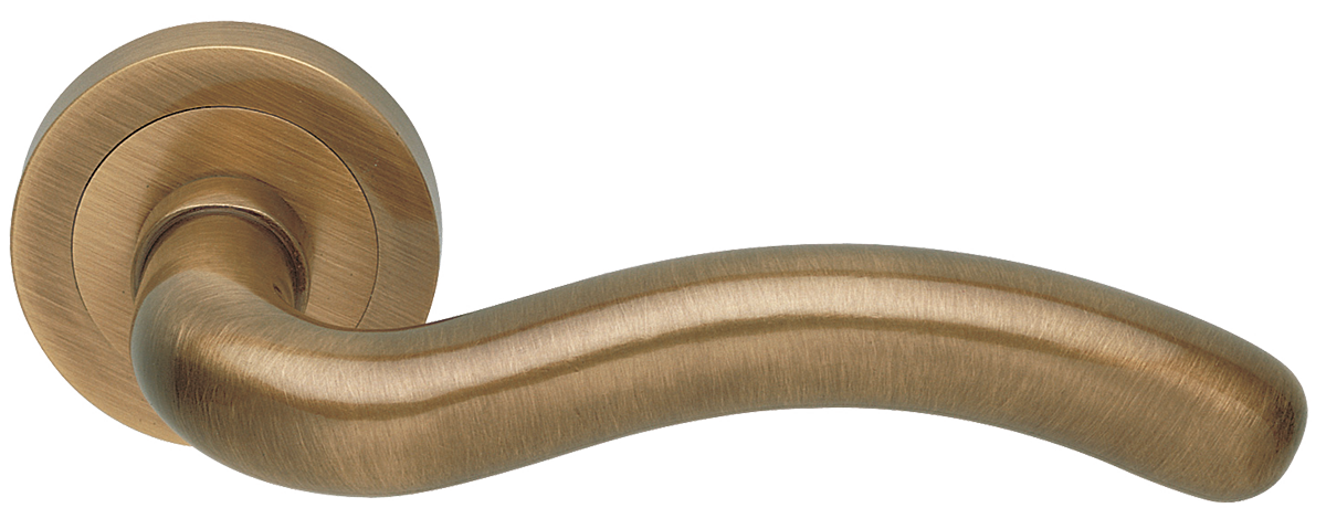 Ручка дверная SNAKE R2 BGO раздельная на круглой розетке, цвет - матовая бронза фото купить в Ростове-на-Дону