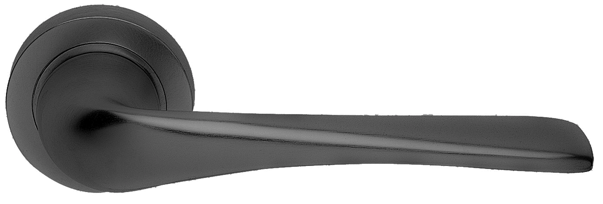 Ручка дверная LE MANS R2 NERO раздельная на круглой розетке, цвет - черный фото купить в Ростове-на-Дону