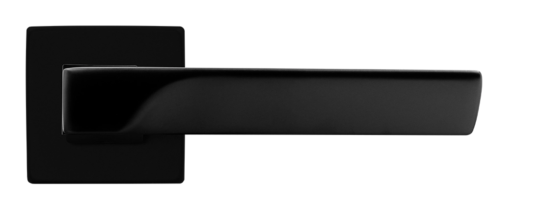 Ручка дверная FIORD S5 NERO-ST на квадратной розетке цвет черный soft-touch, ЦАМ фото купить в Ростове-на-Дону