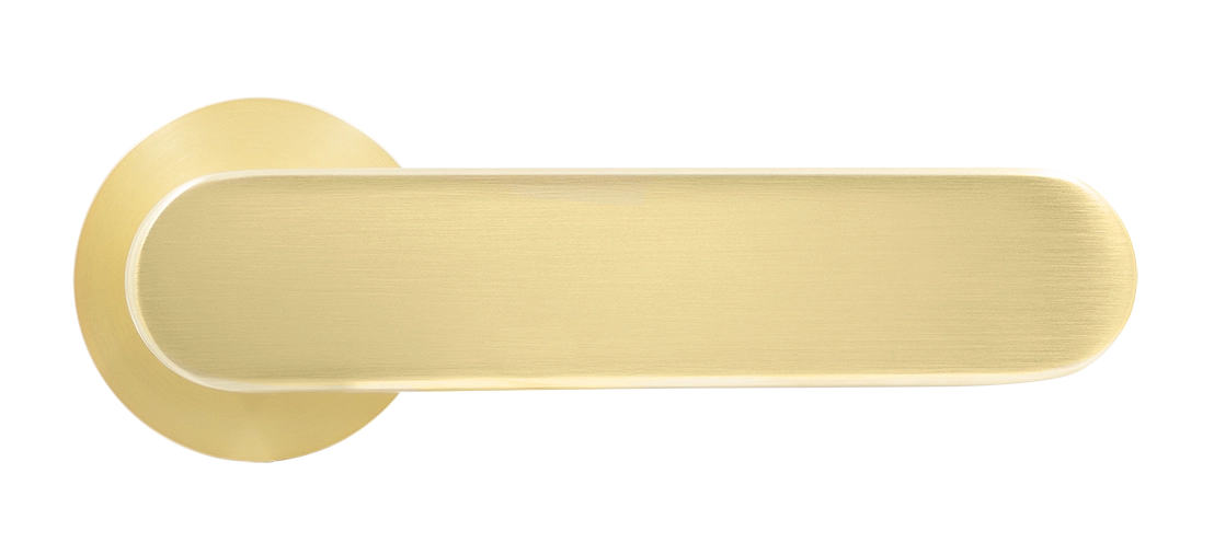 Ручка дверная MH-65-R6 SEMPIONE MSG на круглой розетке, цвет матовое сатинированное золото фото купить в Ростове-на-Дону