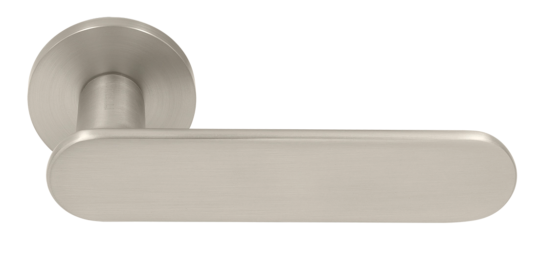 Ручка дверная MH-65-R6 SEMPIONE MSN на круглой розетке, цвет матовый сатинированный никель фото купить Ростов-на-Дону