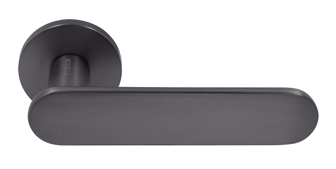 Ручка дверная MH-65-R6 R6 SEMPIONE GR на круглой розетке, цвет графит фото купить Ростов-на-Дону