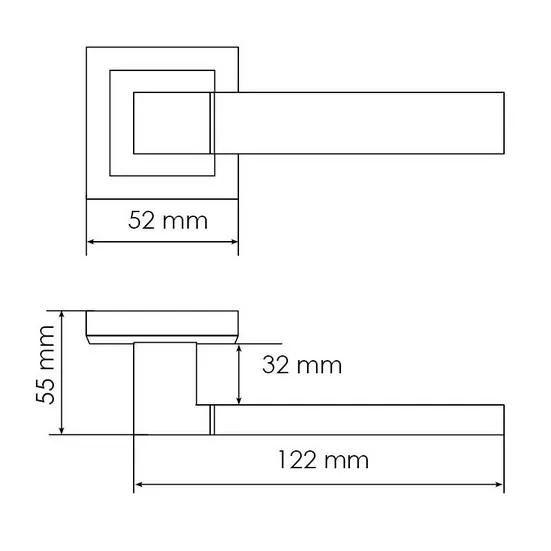 Комплект дверных ручек MH-28 BL-S + защёлка бесшумная 1895P BL + петли врезные универсальные MSN 100X70X2.5-4BB BL (2шт), цвет черный фото купить в Ростове-на-Дону