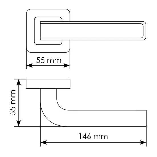 Комплект дверных ручек MH-46 SC/W-S55 + завертка сантехническая MH-WC-S55 SC/CP, цвет хром фото купить в Ростове-на-Дону