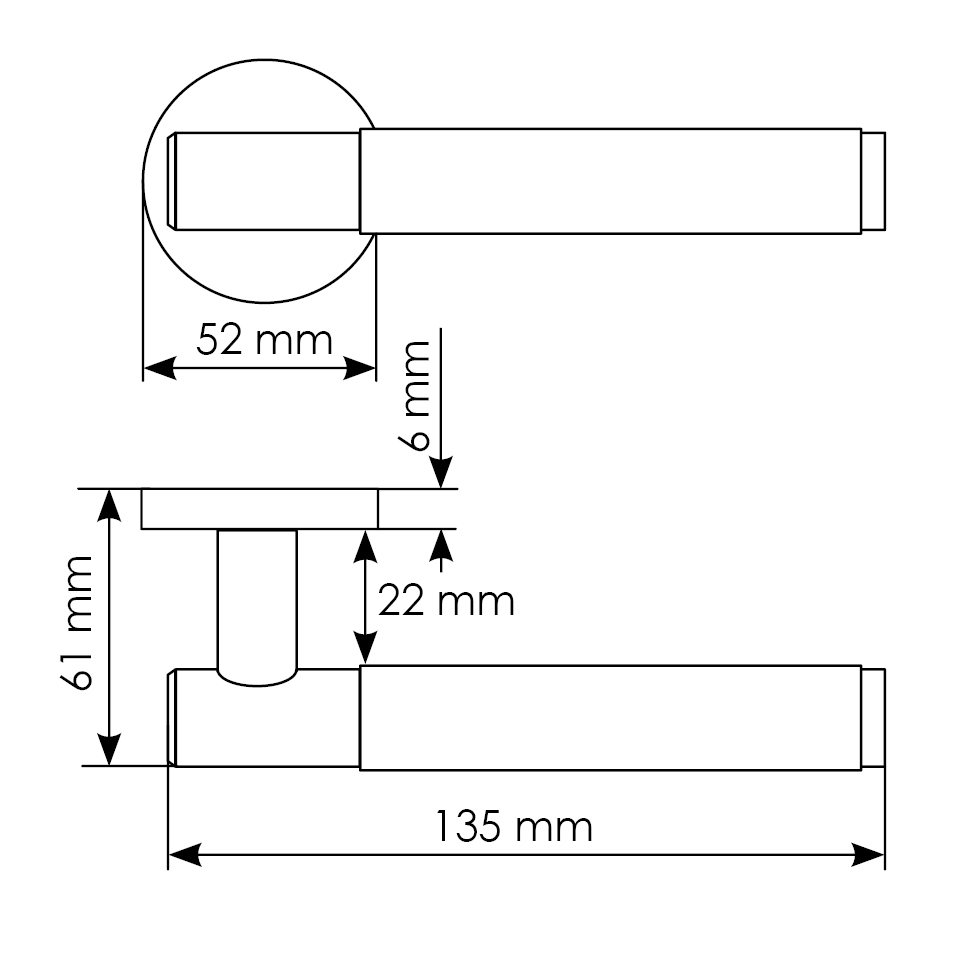 Комплект дверных ручек MH-57-R6T BL + защёлка бесшумная M1895 BL + петли врезные универсальные MSN 100X70X2.5-4BB BL (2шт), цвет черный фото купить в Ростове-на-Дону