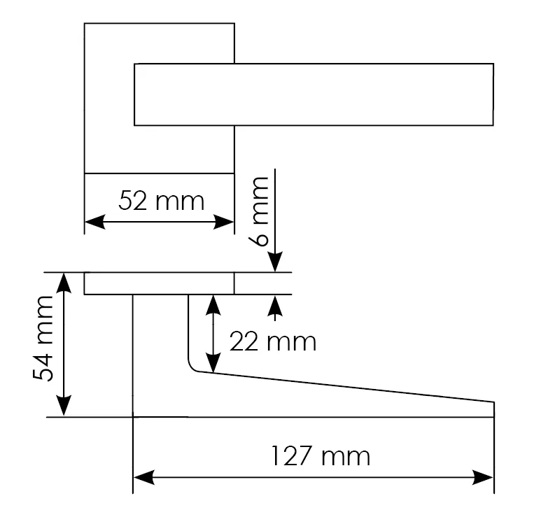 Комплект дверных ручек MH-54-S6 SSC + завертка сантехническая MH-WC-S6 SSC+ защёлка бесшумная M1895 SSC + петли врезные универсальные MSN 100X70X2.5-4BB SSC (2шт), цвет цвет суперматовый хром фото купить в Ростове-на-Дону