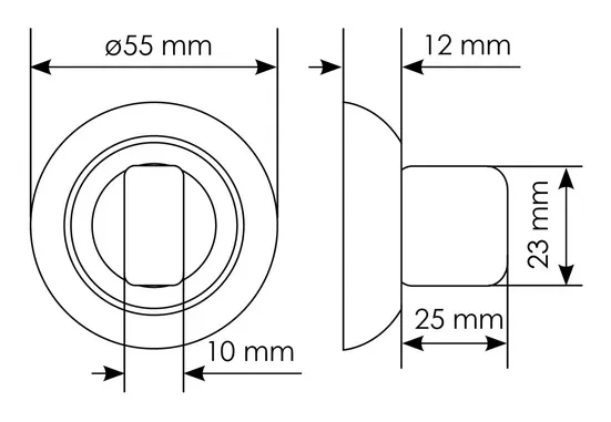 Комплект дверных ручек MH-03 BL с заверткой MH-WC BL + магнитный замок M1895 BL, цвет черный  фото дверная фурнитура Ростов-на-Дону