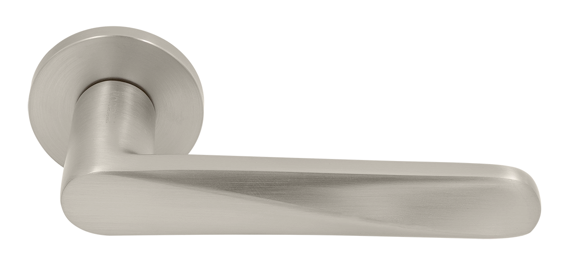 Ручка дверная CAYAN MH-58-R6 MSN раздельная на круглой розетке 6 мм, цвет матовый сатинированный никель, ЦАМ фото купить Ростов-на-Дону