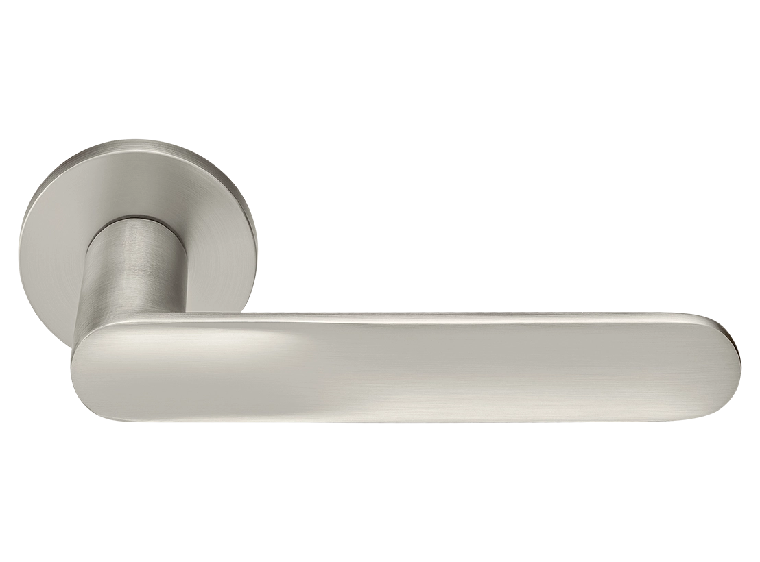 Ручка дверная GARAK MH-59-R6 MSN раздельная на круглой розетке 6 мм, цвет матовый сатинированный никель, ЦАМ фото купить Ростов-на-Дону