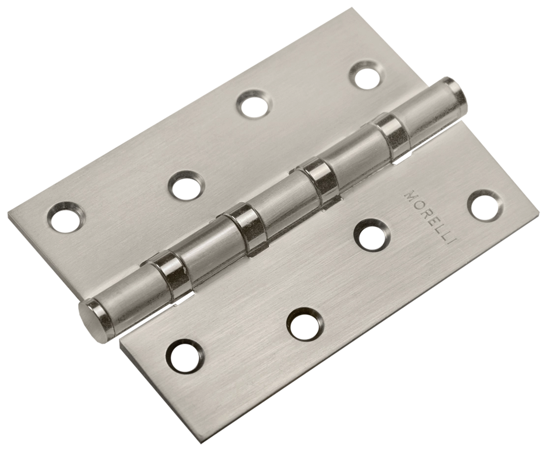 Петля карточная стальная MSN 100X70X2.5-4BB MSN универсальная с подшипником, врезная на круглой оси, цвет матовый сатинированный никель фото купить Ростов-на-Дону