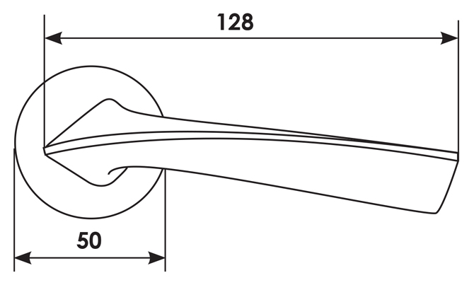 Ручка дверная COMETA R5 NIS раздельная на круглой розетке, цвет - матовый никель, ЦАМ фото купить в Ростове-на-Дону