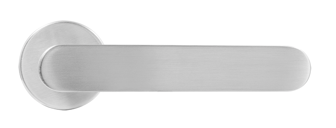 Ручка дверная LE BOAT R5 CSA раздельная на круглой розетке, цвет матовое матовый хром, латунь фото купить в Ростове-на-Дону