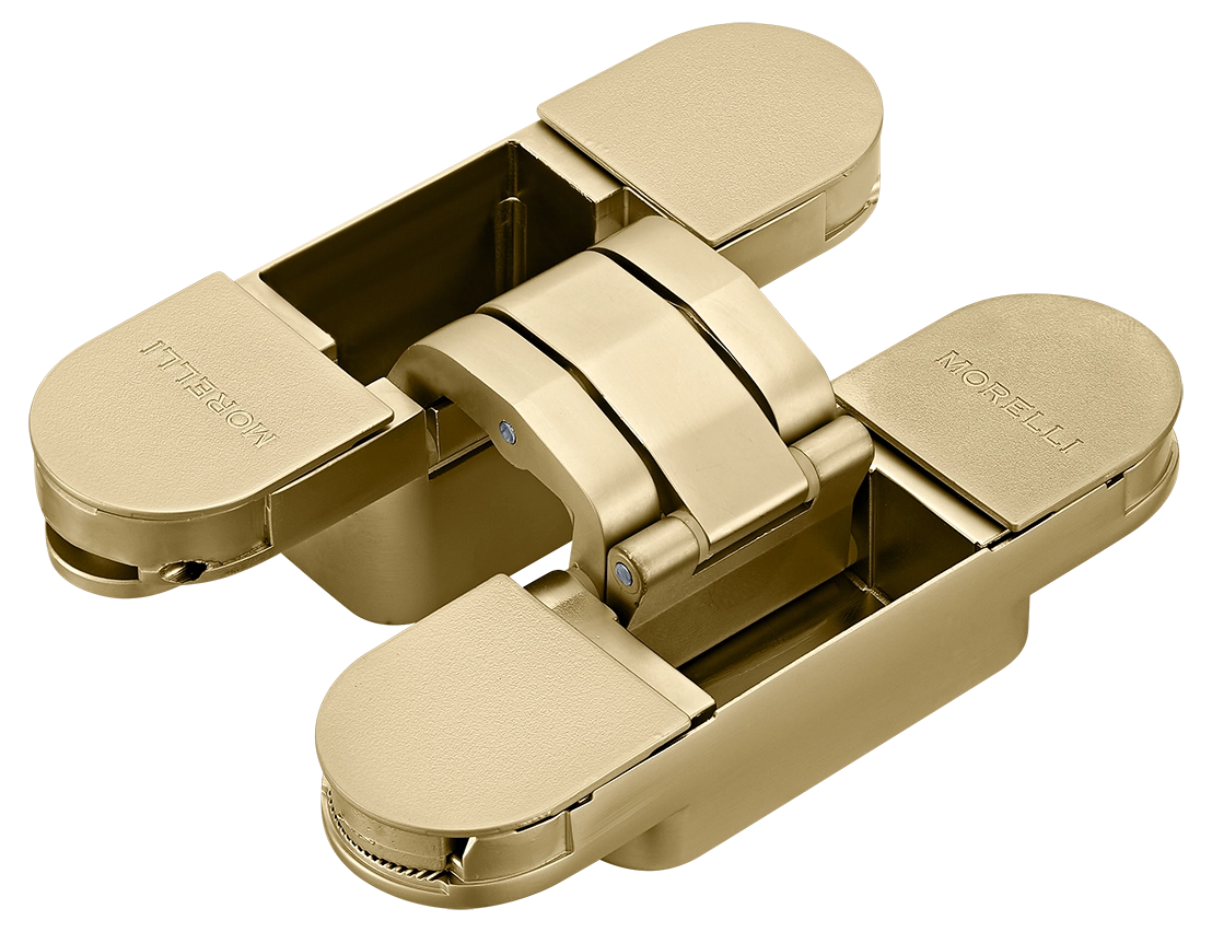 Петля скрытая HH-24 MSG врезная с 3D-регулировкой вес полотна до 40 кг, цвет матовое сатинированное золото фото купить Ростов-на-Дону