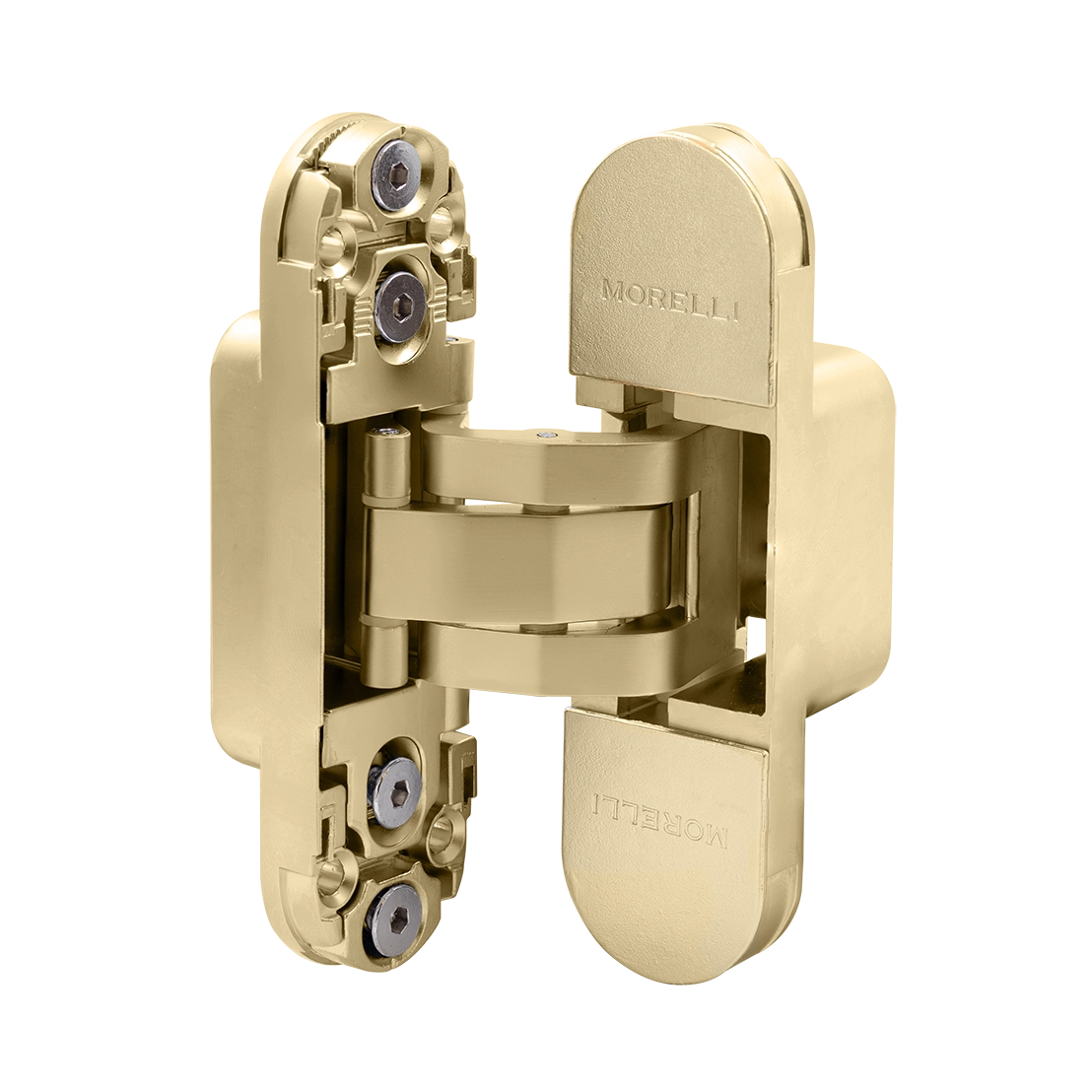 Петля скрытая HH-24 MSG врезная с 3D-регулировкой вес полотна до 40 кг, цвет матовое сатинированное золото фото купить в Ростове-на-Дону