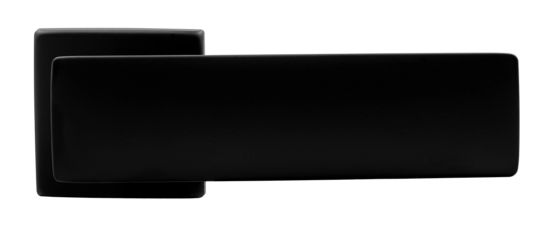 Ручка дверная SPACE S5 NERO-ST на квадратной розетке, цвет черный soft-touch, ЦАМ фото купить в Ростове-на-Дону