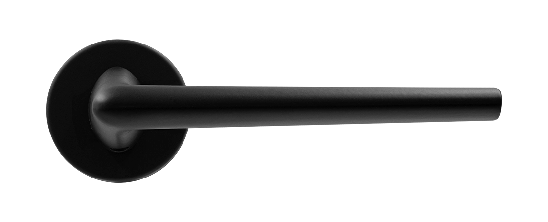 Ручка дверная THE FORCE R5 NERO-ST на круглой розетке, цвет черный soft-touch, ЦАМ фото купить в Ростове-на-Дону
