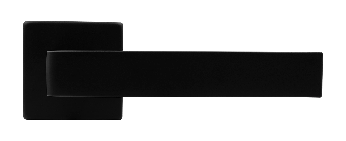 Ручка дверная HORIZONT S5 NERO-ST на квадратной розетке, цвет черный soft-touch, ЦАМ фото купить в Ростове-на-Дону