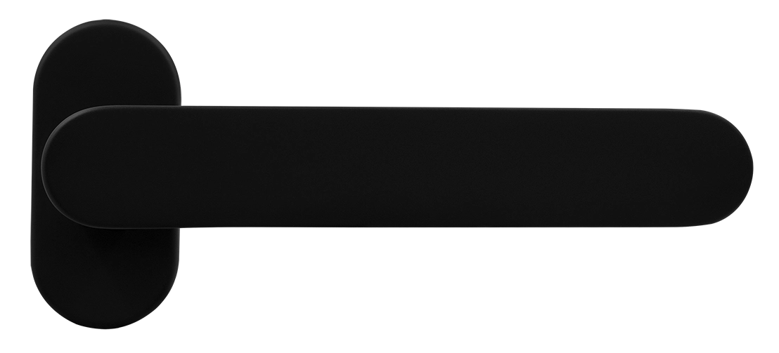 Ручка оконная LE BOAT W1 NERO-ST на прямоугольной розетке, цвет черный soft-touch, латунь фото купить Ростов-на-Дону