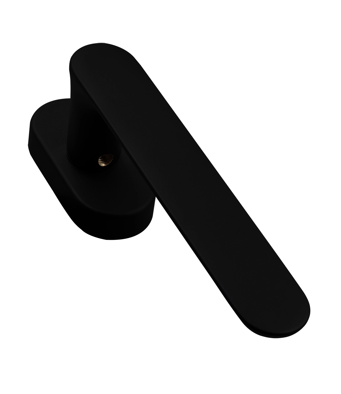Ручка оконная LE BOAT W1 NERO-ST на прямоугольной розетке, цвет черный soft-touch, латунь фото фурнитура Ростов-на-Дону