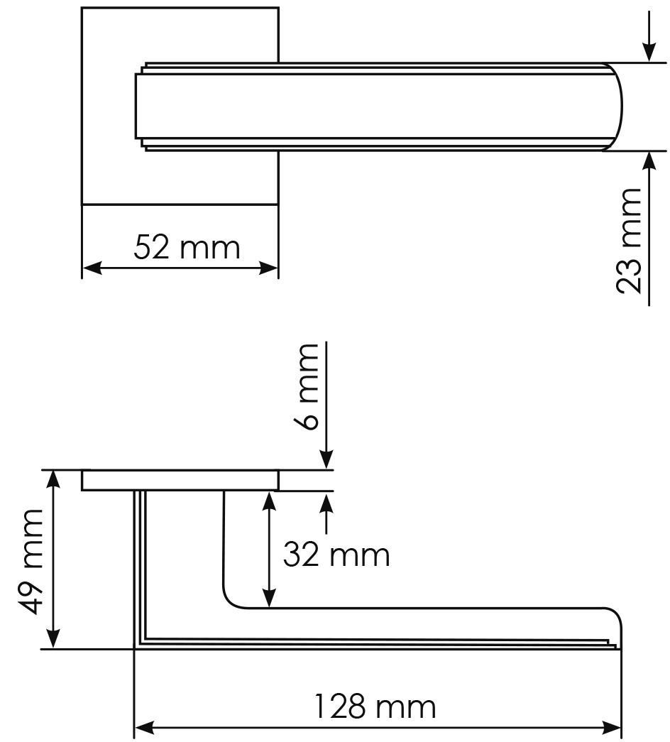 Ручка дверная MH-64-S6 FTG STEPS на квадратной розетке 6 мм, цвет матовое итальянское золото фото фурнитура Ростов-на-Дону