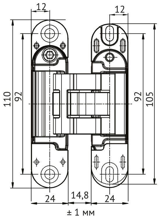 Петля скрытая HH-28 B врезная с 3D-регулировкой вес полотна до 40 кг, цвет черный фото купить в Ростове-на-Дону