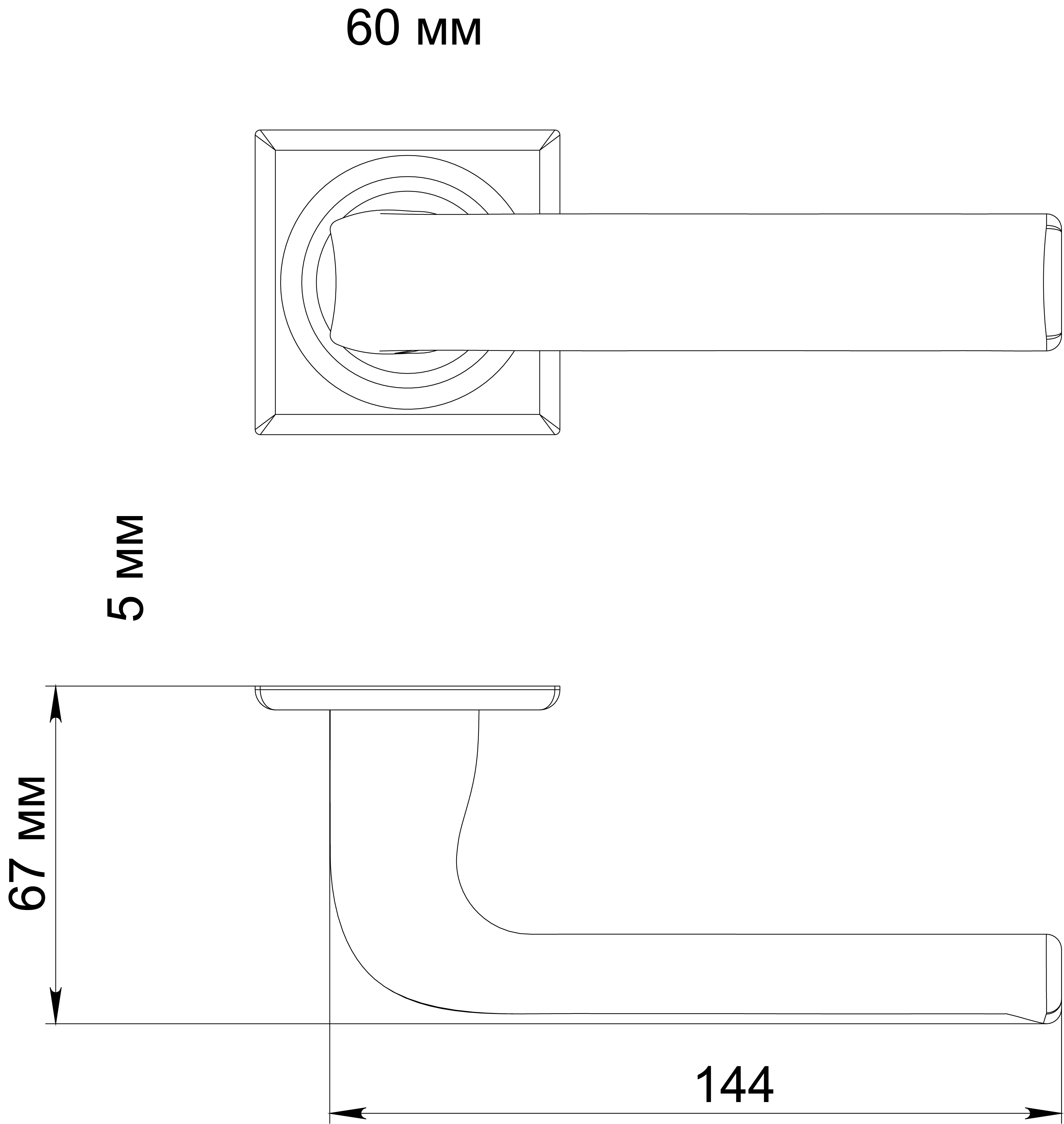 Ручка дверная THE BUS STATION S7 WF на квадратной розетке, цвет Зимняя стужа/Winter Frost фото фурнитура Ростов-на-Дону