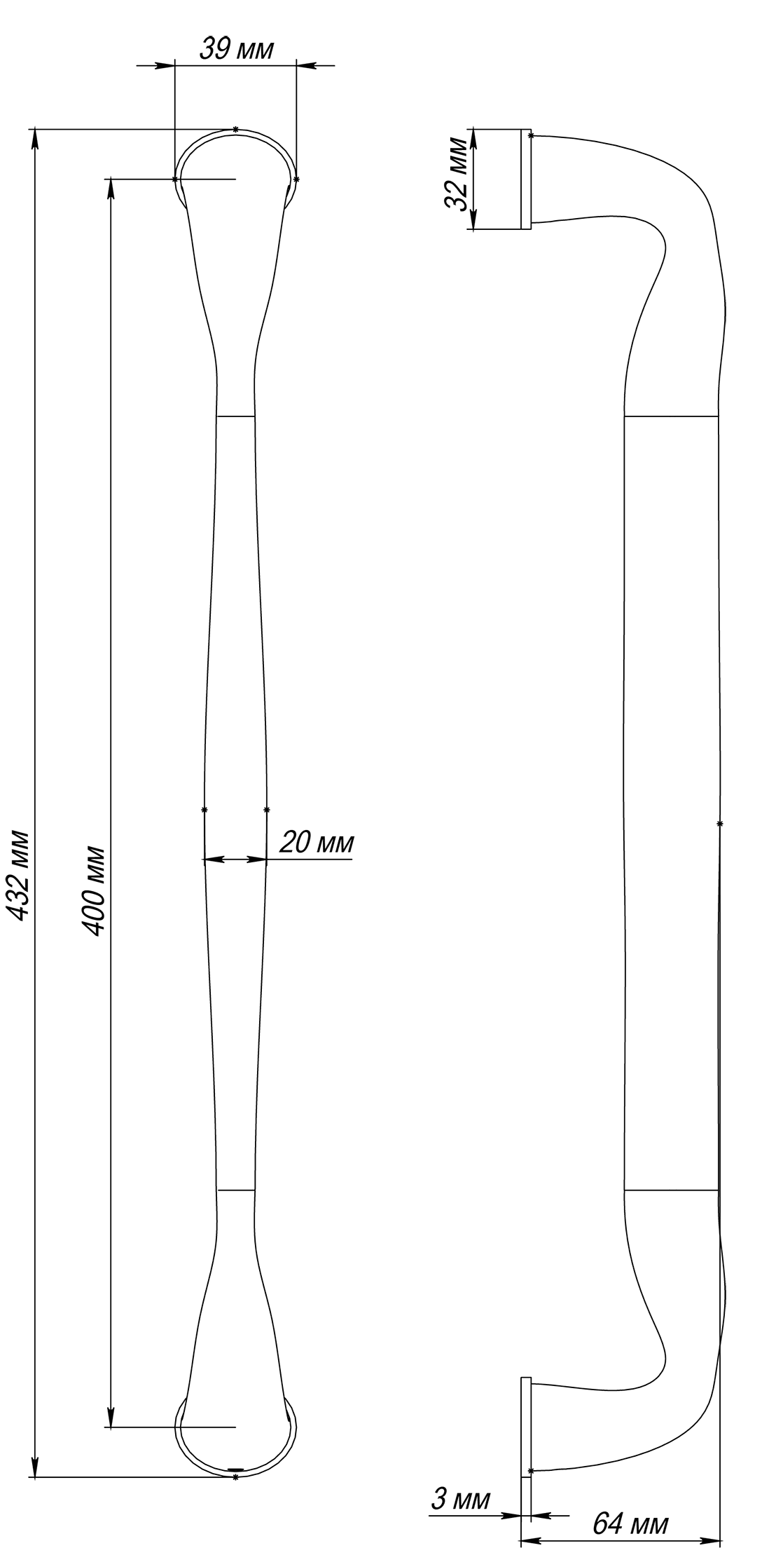 Ручка-скоба LVB PH WF, цвет Зимняя стужа/Winter Frost фото купить в Ростове-на-Дону