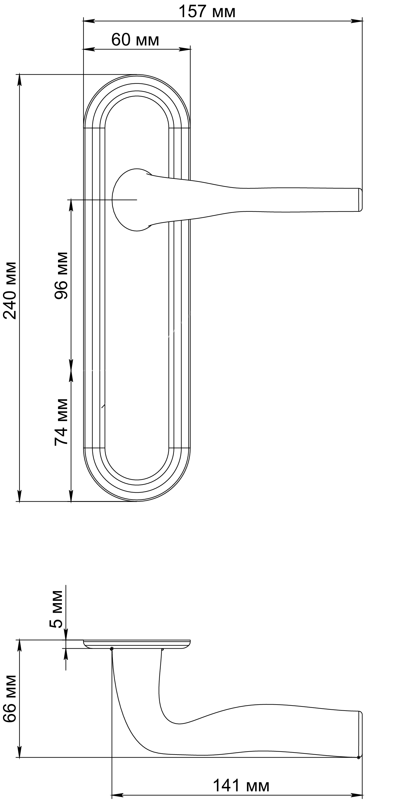 Ручка дверная LVB PLR SMI на планке, цвет Весенняя дымка/Spring Mist фото фурнитура Ростов-на-Дону