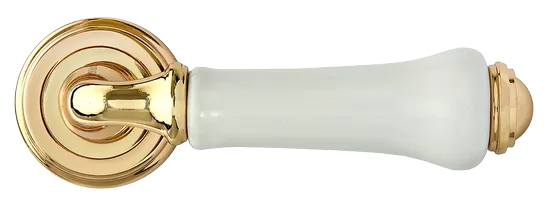 UMBERTO, ручка дверная MH-41-CLASSIC PG/W, цвет - золото/белый фото купить в Ростове-на-Дону