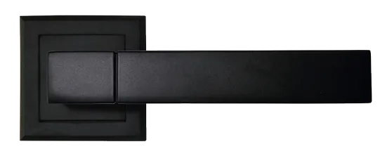 FUKOKU, ручка дверная на квадратной накладке MH-28 BL-S, цвет - черный фото купить в Ростове-на-Дону