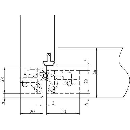 HH-19 B, скрытая петля, цвет - черный фото фурнитура Ростов-на-Дону