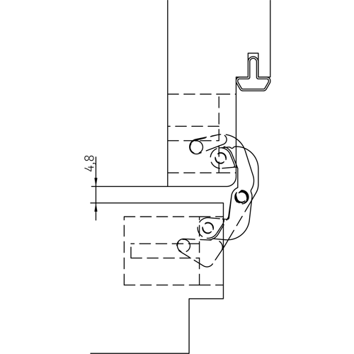 HH-19 B, скрытая петля, цвет - черный фото дверная фурнитура Ростов-на-Дону