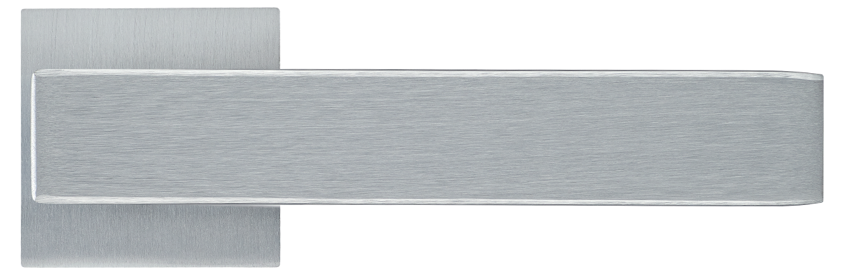 LOT ручка дверная  на квадратной розетке 6 мм, MH-56-S6 SSC, цвет - супер матовый хром фото купить в Ростове-на-Дону