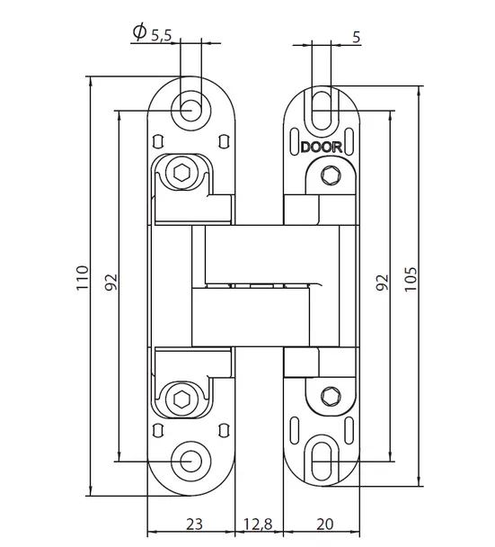 HH-19 B, скрытая петля, цвет - черный фото купить в Ростове-на-Дону
