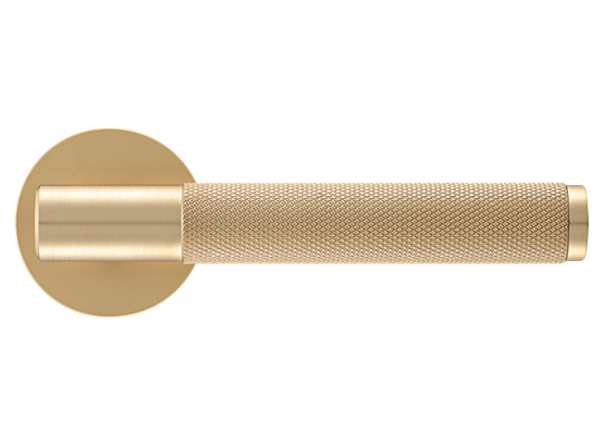 Ручка дверная "AZRIELI" на круглой розетке 6 мм, MH-57-R6T MSG, цвет - мат. сатинированное золото фото купить в Ростове-на-Дону