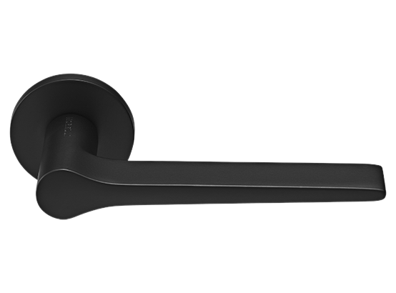 LAND ручка дверная  на круглой розетке 6 мм, MH-60-R6 BL, цвет - чёрный фото купить Ростов-на-Дону