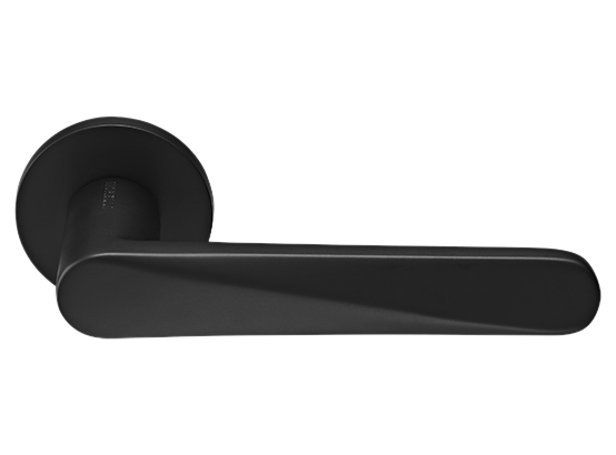 CAYAN - ручка дверная  на круглой розетке 6 мм, MH-58-R6 BL,  цвет - чёрный фото купить Ростов-на-Дону