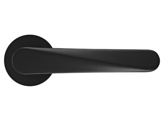 CAYAN - ручка дверная  на круглой розетке 6 мм, MH-58-R6 BL,  цвет - чёрный фото купить в Ростове-на-Дону